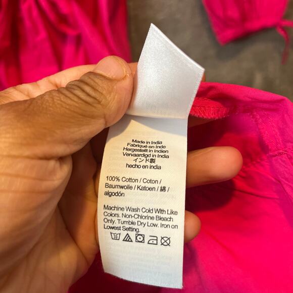 J. Crew Tie-waist V-neck dress Sweet Fuchsia Size XXS A-line Modern Chic New‎ - Picture 8 of 9